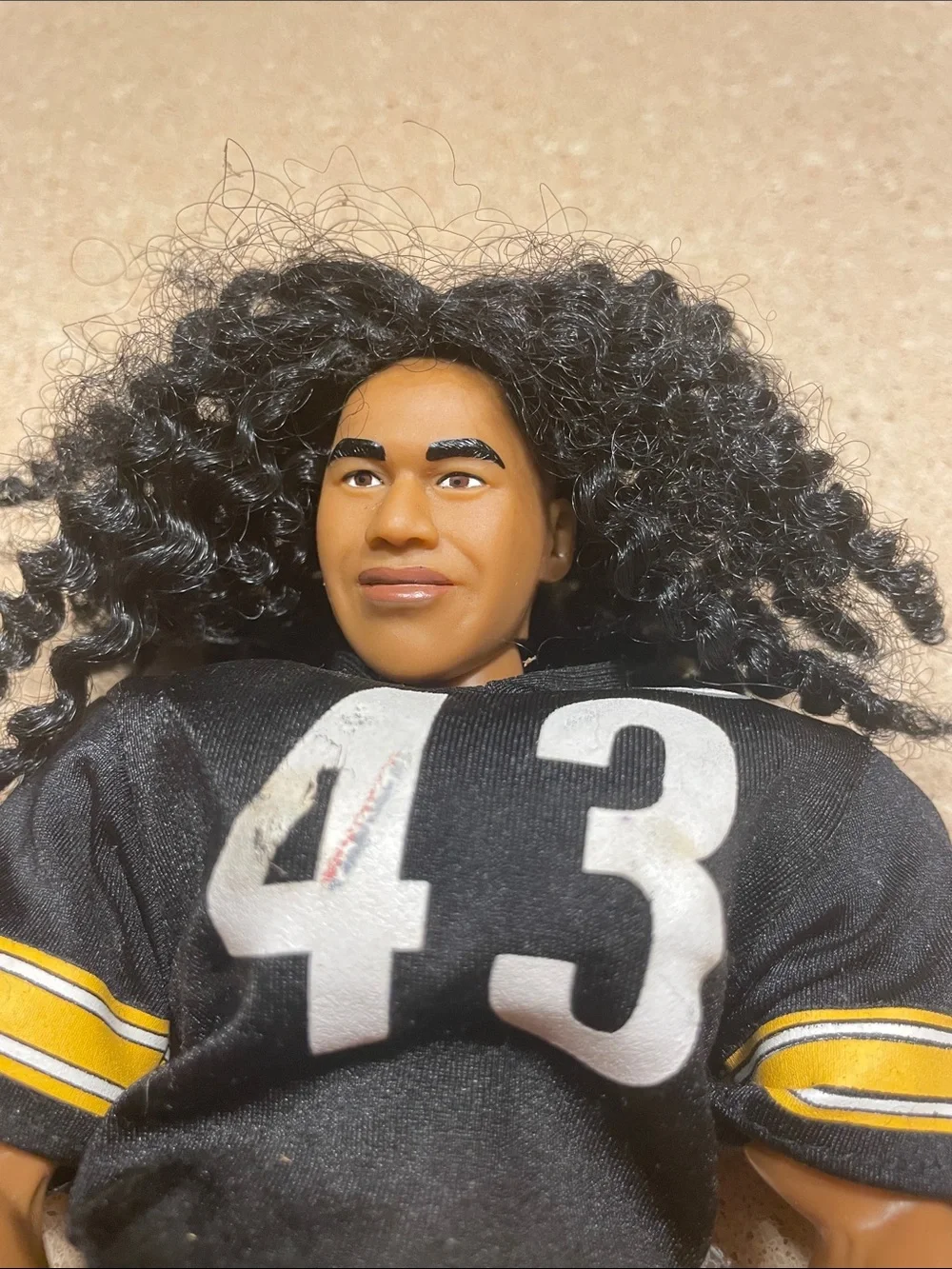 Troy Polamalu Doll in Black & Yellow Jersey (#43)